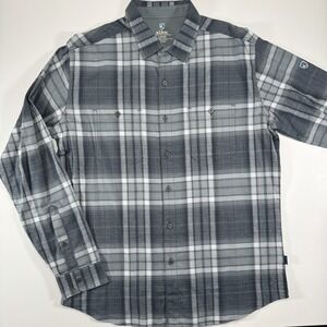 KUHL Fugitive Flannel 7202 Mens Large Gray Chest Pockets Durable Never Worn